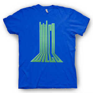 Wilco Perspective design on a royal blue Tshirt from Bingo Merch Official Merchandise